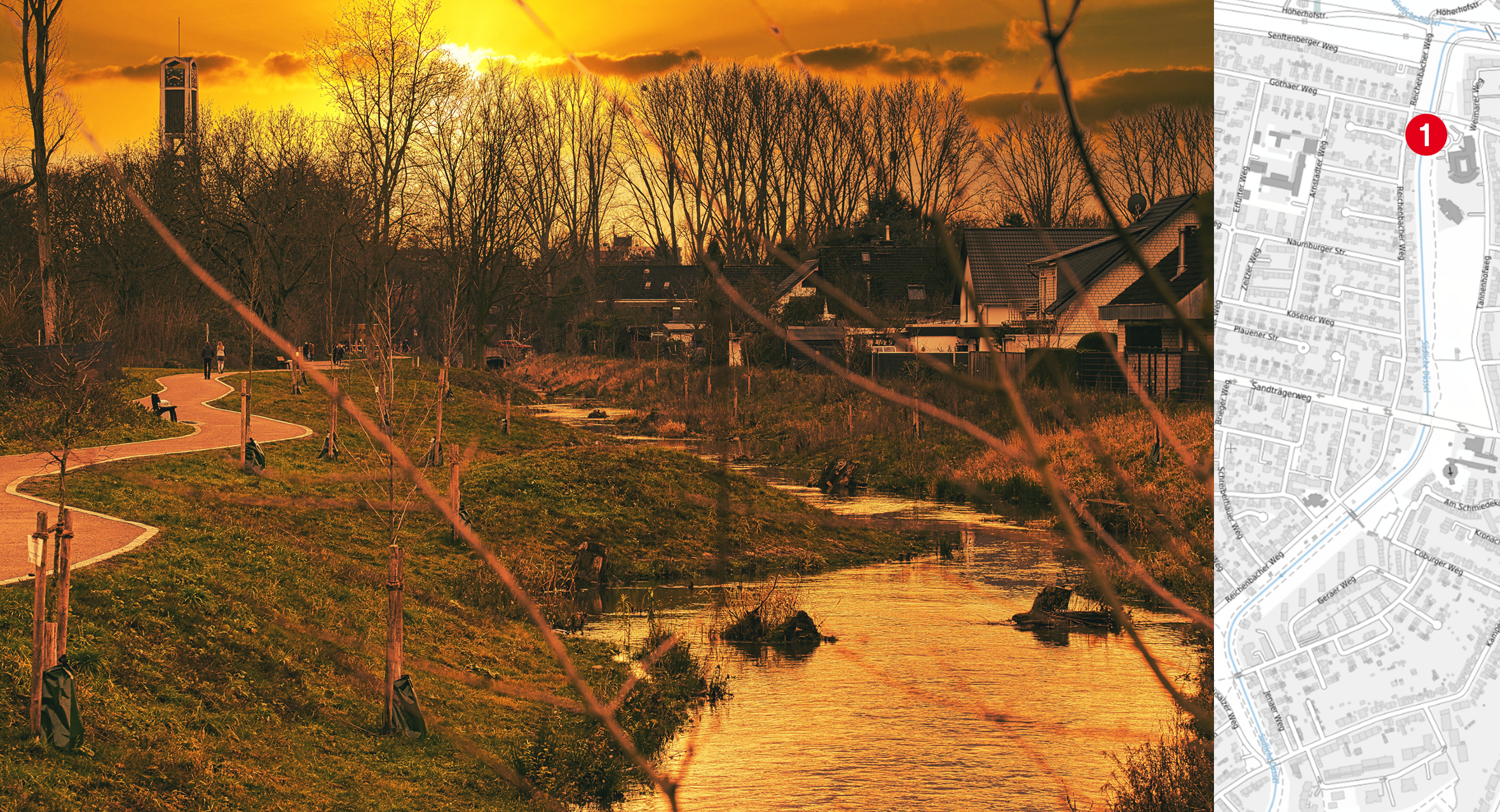 Abendstimmung an der Düssel | Ambiance du soir sur la Düssel