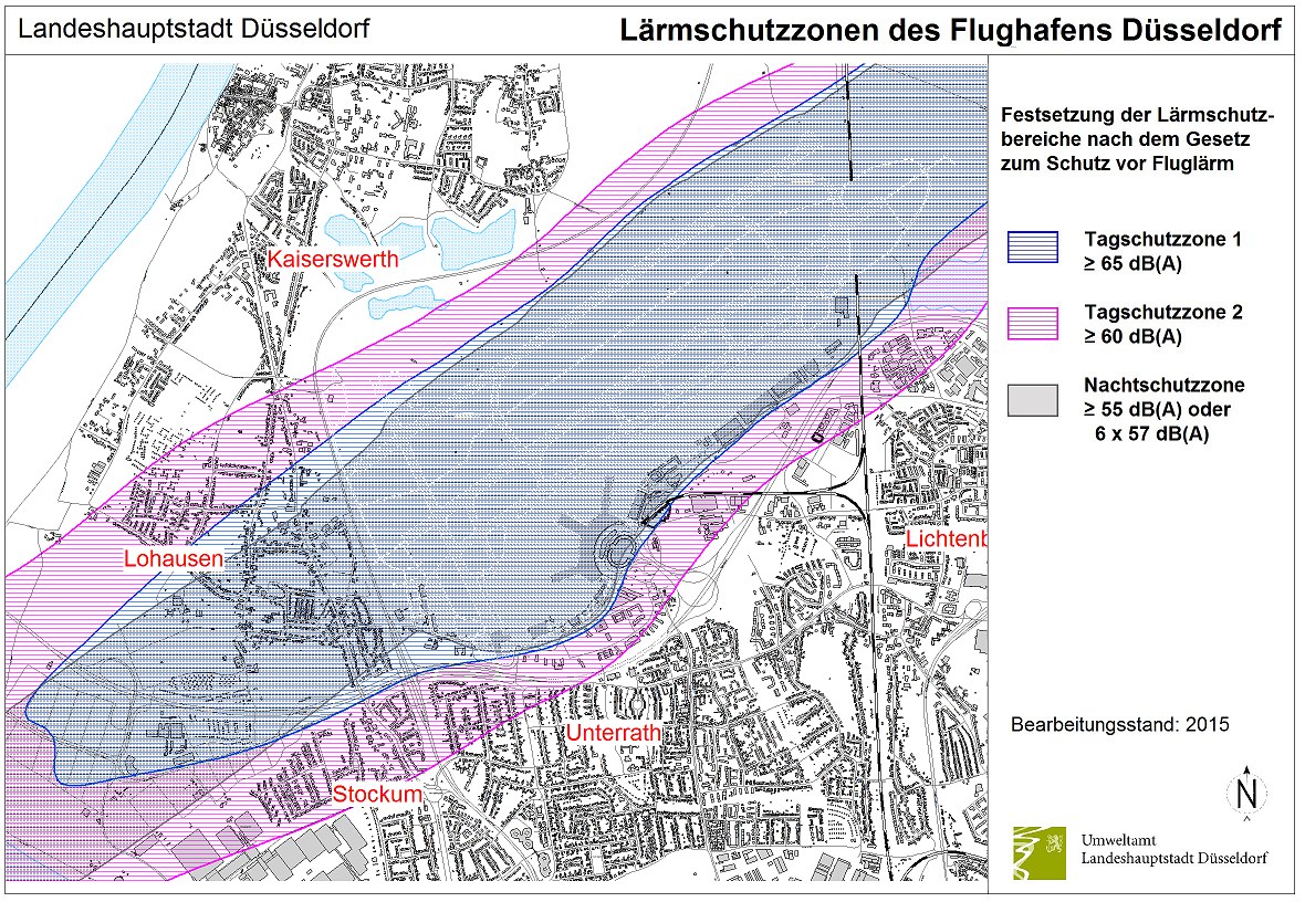 Lärmschutzbereiche für den Flughafen Düsseldorf