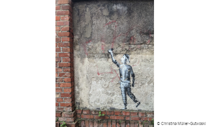 Foto von einer Zeichnung auf einer Häuserwand