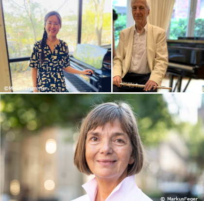 Miyuki Brummer (Klavier), Klaus-Peter Riemer (Querflöte) und Dr. Heike Spies