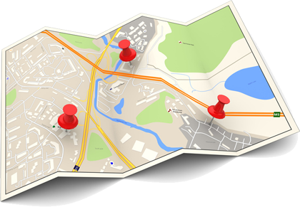 Jugendhilfeplanung - Stadtplan mit Markierungspins