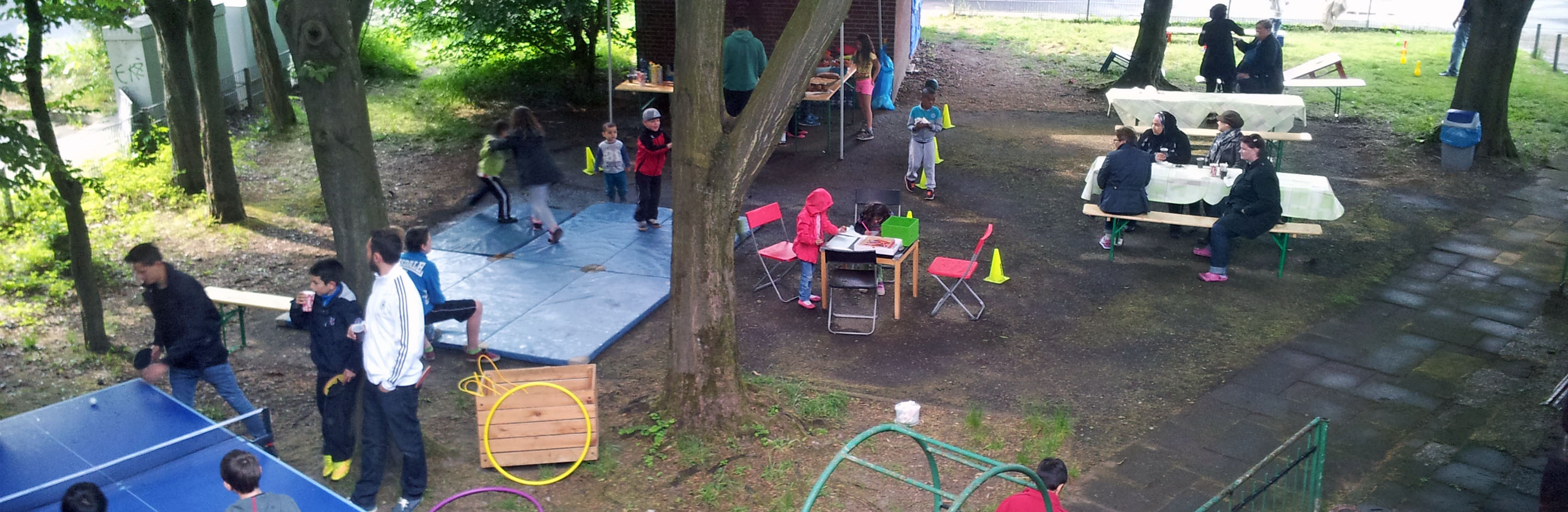 Das Außengelände der Kinder- und Jugendfreizeiteinrichtung Jugend in der Aue.