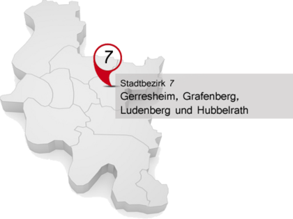 Kartenausschnitt Stadtbezirk 07 mit Stadtteilen