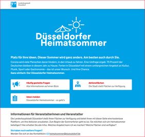 Der Internetauftritt zum Düsseldorfer Heimatsommer