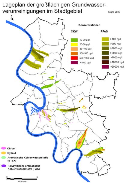 Übersicht der Grundwasserverunreinigungen
