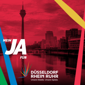 Aufruf zum Votum pro Olympia. © Düsseldorf Marketing GmbH 