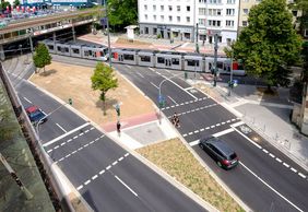 Luftbild vom fertiggestellten Ludwig-Hammers-Platz