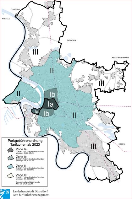 Parkgebührenordnung Tarifzonen ab 2023