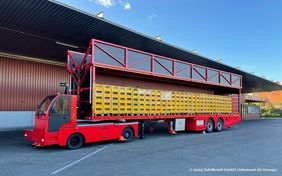 Selbstfahrender Schlepper für automatisierte Palettentransporte © TeleRetail GmbH