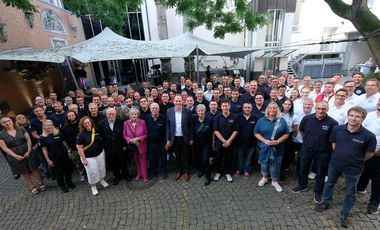  OB Dr. Stephan Keller hat am Montag, 26. August, zu einem Empfang eingeladen. Zu Gast waren hauptsächlich Ehrenamtliche, die sich in den Bereichen Katastrophenschutz und Sanitätsdienste engagiert haben. Foto: Meyer