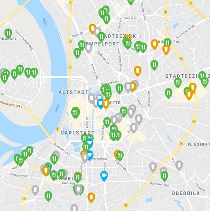 Mehrweg to go Düsseldorf interaktive Karte