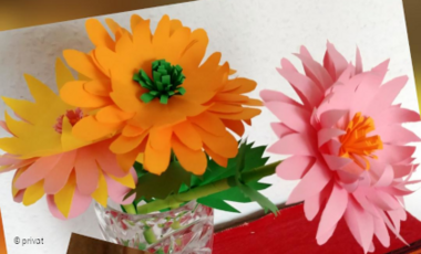 Foto mit Papierblumen