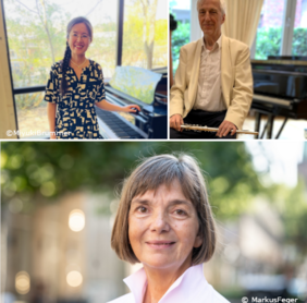 Miyuki Brummer (Klavier), Klaus-Peter Riemer (Querflöte) und Dr. Heike Spies