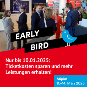 Early Bird Angebot zur Mipim 2025