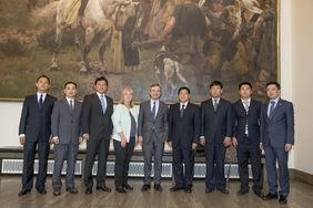 Empfang von Fu Zhaogeng, dem Bürgermeister von Mentougou, ein Stadtbezirk der chinesichen Hauptstadt Beijing, mit einer Delegation im Rathaus. Foto: Malte Krudewig