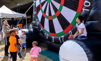 Beliebt bei allen Nachwuchskickern: Fußball-Dart © Landeshauptstadt
Düsseldorf/Uwe Schaffmeister