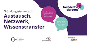 Banner Founders' Dialogue – der Gründungstreff