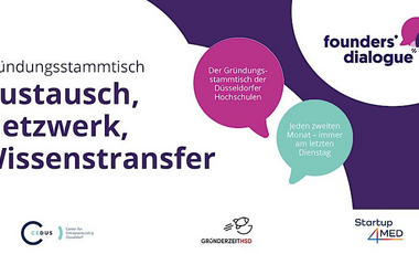 Banner Founders' Dialogue – der Gründungstreff