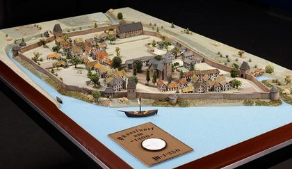 Düsseldorf um 1300, Modell im Maßstab 1:250, Dauerleihgabe des Heimatvereins Düsseldorfer Jonges e.V., Stadtmuseum Düsseldorf R 2