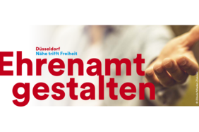 Auf dem Bild ist eine zugewandte Hand zu erkennen. Links daneben ist der Schriftzug "Ehrenamt gestalten" zu lesen.