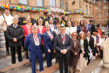 Oberbürgermeister Dr. Stephan Keller (vorne) mit der Delegation aus Teneriffa, Foto: Ingo Lammert.