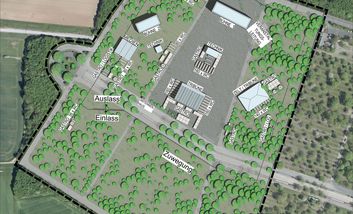 Ein Gestaltungsplan von dem Projekt "Veranstaltungsgelände/Messeparkplatz", es wird die Anordnung der Bühnen etc. im Layout 2 dargestellt. Der Plan ist von der Landeshauptstadt Düsseldorf.