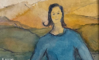 Aquarellzeichnung von einer Frau