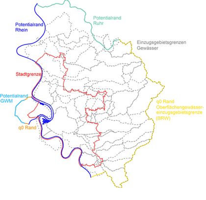 Abgrenzung des Grundwassermodells (Modellränder)