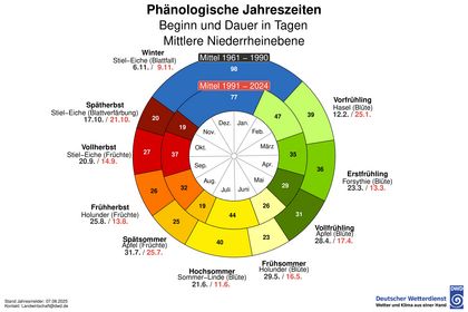 Phänologische Uhr für die Mittlere Niederrheinebene (mit Düsseldorf) 