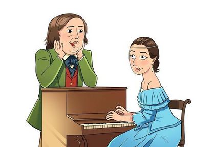 Clara und Robert Schumann (Zeichnung: Max Beindorf)