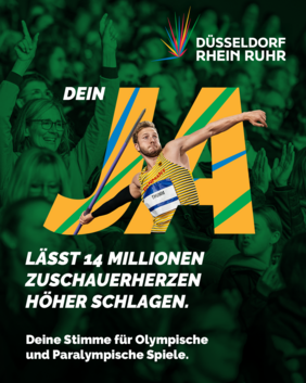 Aufruf zum Votum pro Olympia. © Düsseldorf Marketing GmbH 