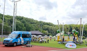 Der Sportactionbus war zwischen den Wettbewerben stark gefragt © Landeshauptstadt Düsseldorf/Uwe Schaffmeister