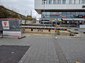 Foto der Baustelle zum Fahrradparkturm