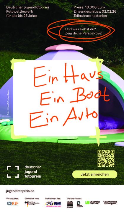 Abb. Plakat, Open Call, Deutscher Jugendfotopreis 2025/26