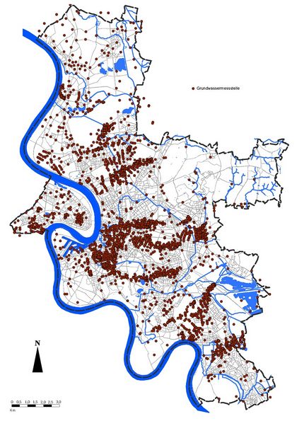 Karte der Messstellen, die für eine Analytik zur Verfügung stehen.