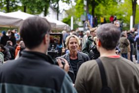 Botschafterin Martina Voss-Tecklenburg war eine gefragte Gesprächs- und Fotopartnerin. Foto: Anna Mroz-Witkowska und Amaury Backhaus