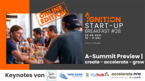 Ankündigungsbanner zum Ignition Start-up Breakfast #28