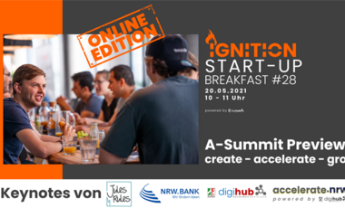 Ankündigungsbanner zum Ignition Start-up Breakfast #28