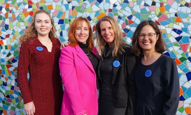 Das Team von EUROPE DIRECT Düsseldorf (v. l. n. r.): Julia Wortmann, Sonja Nickel, Frauke Hausmann sowie Teamleiterin Evgenia Strauß. ©Landeshauptstadt Düsseldorf