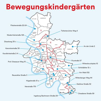 Übersicht der Bewegungskindergärten in Düsseldorf