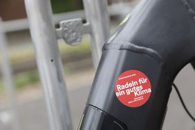 Foto von Stadtradeln-Aufkleber auf einem Fahrrad