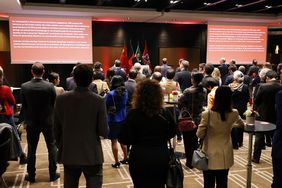 Die Landeshauptstadt Düsseldorf und die landeseigene Gesellschaft zur Außenwirtschaftsförderung NRW.Global Business veranstalteten am Mittwoch, 12. Februar 2025, den traditionellen Neujahrsempfang für die chinesische Wirtschaft © Landeshauptstadt Düsseldorf/David Young 