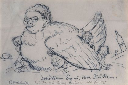 Mutter Ey und ihre Küken, um 1923, Künstler: Ernst Gottschalk, Stadtmuseum Düsseldorf C 8840