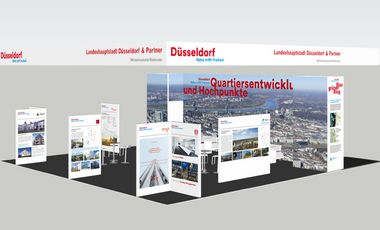 Der Messestand der Landeshauptstadt Düsseldorf + Partner © Landeshauptstadt Düsseldorf