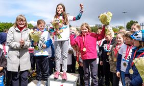 Siegerehrung mit Bürgermeisterin Klaudia Zepuntke; Foto: Uwe Schaffmeister 