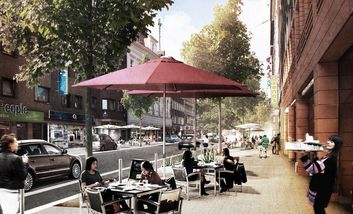 So könnte die Friedrichstraße in Zukunft aussehen. © Visualisierung: Scape Landschaftsarchitekten GmbH