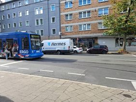 Die Landeshauptstadt markiert auf der Duisburger Straße und Vagedesstraße 1,3 Kilometer neue Radfahrstreifen. Die Arbeiten beginnen am Montag, 30. Juni. © Landeshauptstadt Düsseldorf, Amt für Verkehrsmanagement