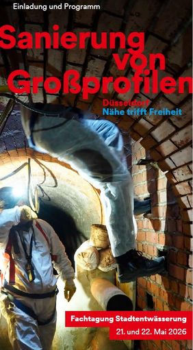 Titelbild des Programmflyers zur Fachtagung "Sanierung von Großprofilen"