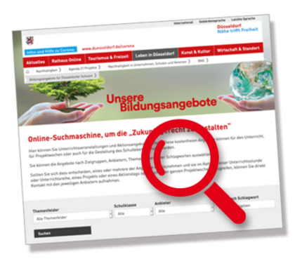 Startseite Online-Suchmaschine Bildungsangebote