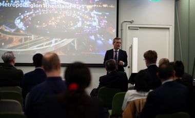 Oberbürgermeister Geisel beim Standortseminar: Scale up your business into Germany, London 21.3.2019 ©  Wirtschaftsförderung Düsseldorf